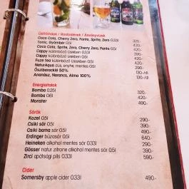 Holiday Pizza & Bar, Debrecen - Étlap/itallap