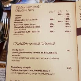 Hotel Óbester étterme - John Bull Pub Debrecen - Étlap/itallap