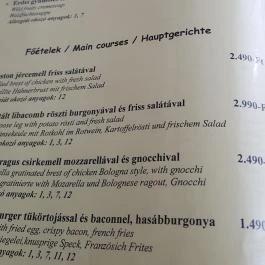 Hotel Platán étterme Debrecen - Étlap/itallap