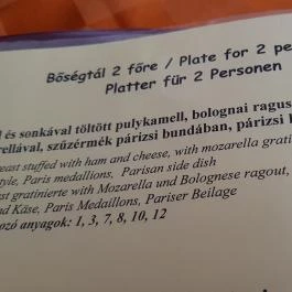 Hotel Platán étterme Debrecen - Étlap/itallap