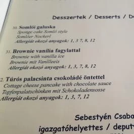 Hotel Platán étterme Debrecen - Étlap/itallap