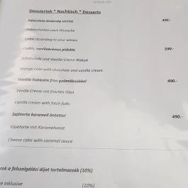 Hotel Nagyerdő Étterem Debrecen - Étlap/itallap