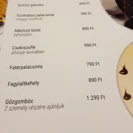 Hüse Vendéglő Debrecen - Étlap/itallap