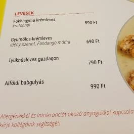 Hüse Vendéglő Debrecen - Étlap/itallap