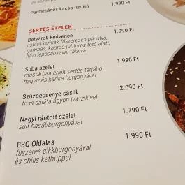 Hüse Vendéglő Debrecen - Étlap/itallap