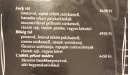 Jack Pub Restaurant & Café Debrecen - Étlap/itallap
