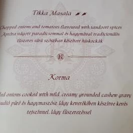 Kashmir Indiai Étterem Debrecen - Étlap/itallap