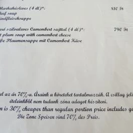 Kemencés Csárda, Ópusztaszer - Étlap/itallap