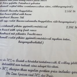 Kemencés Csárda, Ópusztaszer - Étlap/itallap