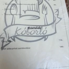 Kóborló Vendéglő Mátrafüred - Étlap/itallap