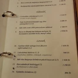 Krúdy Étterem (Villa Hotel), Debrecen - Étlap/itallap