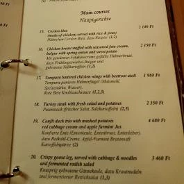 Krúdy Étterem (Villa Hotel), Debrecen - Étlap/itallap