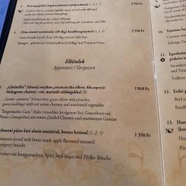 Krúdy Étterem (Villa Hotel), Debrecen - Étlap/itallap