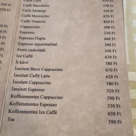 Krúdy Étterem (Villa Hotel), Debrecen - Étlap/itallap