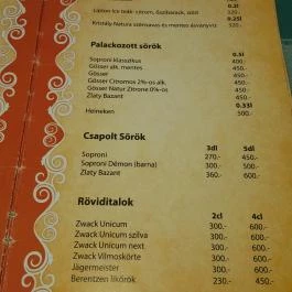 Leveles Csárda Debrecen - Étlap/itallap