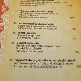 Leveles Csárda Debrecen - Étlap/itallap