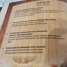 Malom Hotel étterme, Debrecen - Étlap/itallap