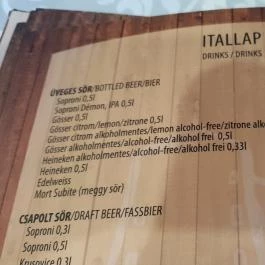 Malom Hotel étterme, Debrecen - Étlap/itallap