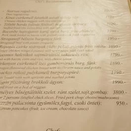 Mátyás Pince Debrecen - Étlap/itallap
