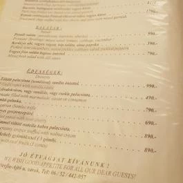 Mátyás Pince Debrecen - Étlap/itallap