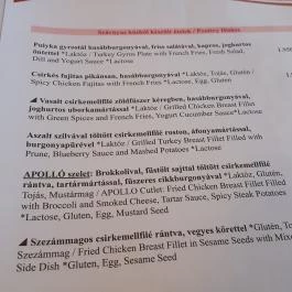 Minerva Étterem & Kávézó, Debrecen - Étlap/itallap