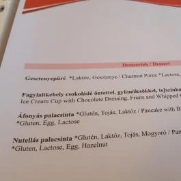 Minerva Étterem & Kávézó, Debrecen - Étlap/itallap