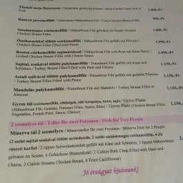 Minerva Étterem & Kávézó, Debrecen - Étlap/itallap