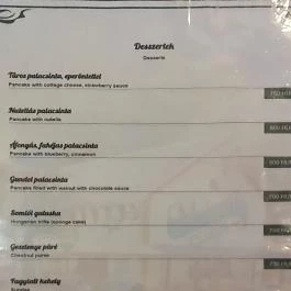 Molnár Csárda Lillafüred - Étlap/itallap