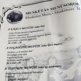 Négy Muskétás Étterem-Söröző Budapest - Étlap/itallap