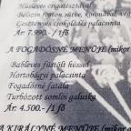 Négy Muskétás Étterem-Söröző Budapest - Étlap/itallap