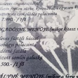 Négy Muskétás Étterem-Söröző Budapest - Étlap/itallap
