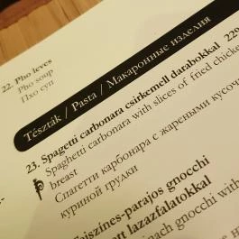 Pálma Étterem Debrecen - Étlap/itallap