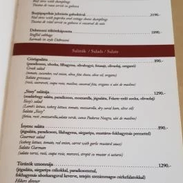 Panoráma Étterem Debrecen Debrecen - Étlap/itallap