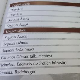 Paripa Csárda Debrecen - Étlap/itallap