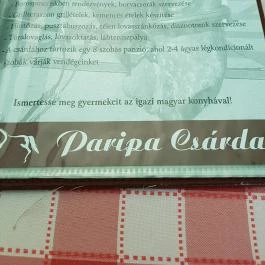 Paripa Csárda Debrecen - Étlap/itallap