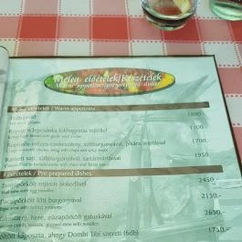 Paripa Csárda Debrecen - Étlap/itallap