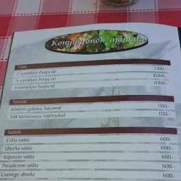 Paripa Csárda Debrecen - Étlap/itallap