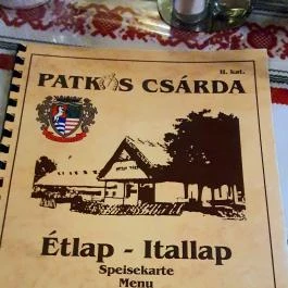 Patkós Csárda, Tiszafüred - Étlap/itallap