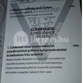 Pizza Valentino La Caffé, Debrecen - Étlap/itallap