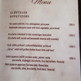 Pizza Via Debrecen - Étlap/itallap