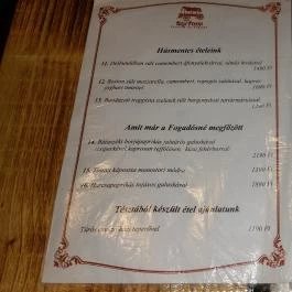 Régi Posta Étterem Debrecen - Étlap/itallap