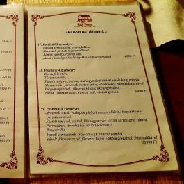 Régi Posta Étterem Debrecen - Étlap/itallap
