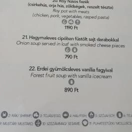 Roy Café & Restaurant, Debrecen - Étlap/itallap