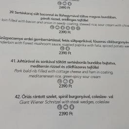 Roy Café & Restaurant, Debrecen - Étlap/itallap