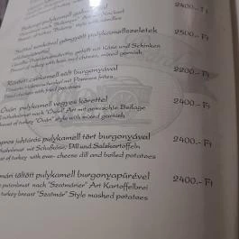 Rózsás Csárda Debrecen - Étlap/itallap