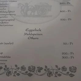 Rózsás Csárda Debrecen - Étlap/itallap