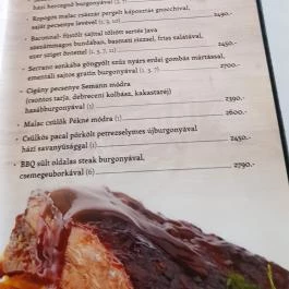 Semann Vendéglő Debrecen - Étlap/itallap