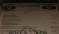 Stop Vendéglő Berettyóújfalu - Étlap/itallap