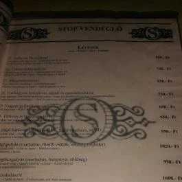 Stop Vendéglő Berettyóújfalu - Étlap/itallap
