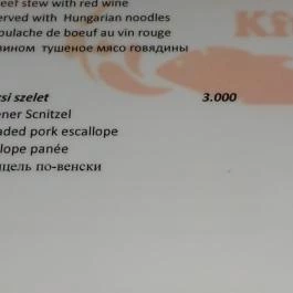 Szeged Étterem, Budapest - Étlap/itallap